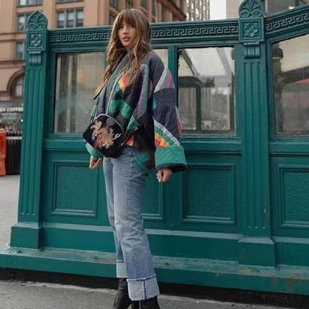 Claudia | Chaqueta Acolchada Geométrica para Mujer con Frente Abierto 0