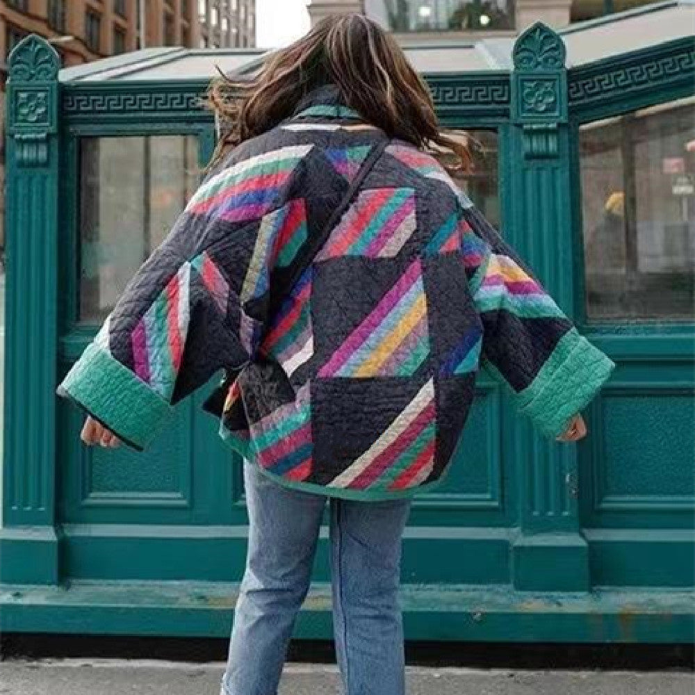 Claudia | Chaqueta Acolchada Geométrica para Mujer con Frente Abierto 2