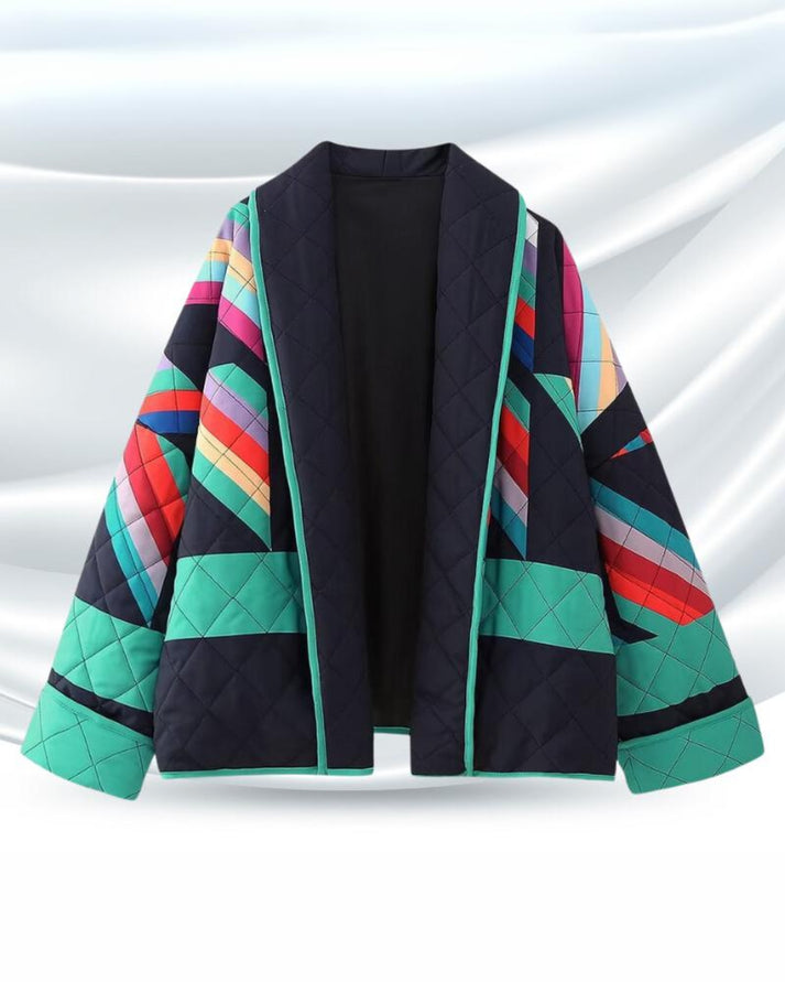 Claudia | Chaqueta Acolchada Geométrica para Mujer con Frente Abierto 5