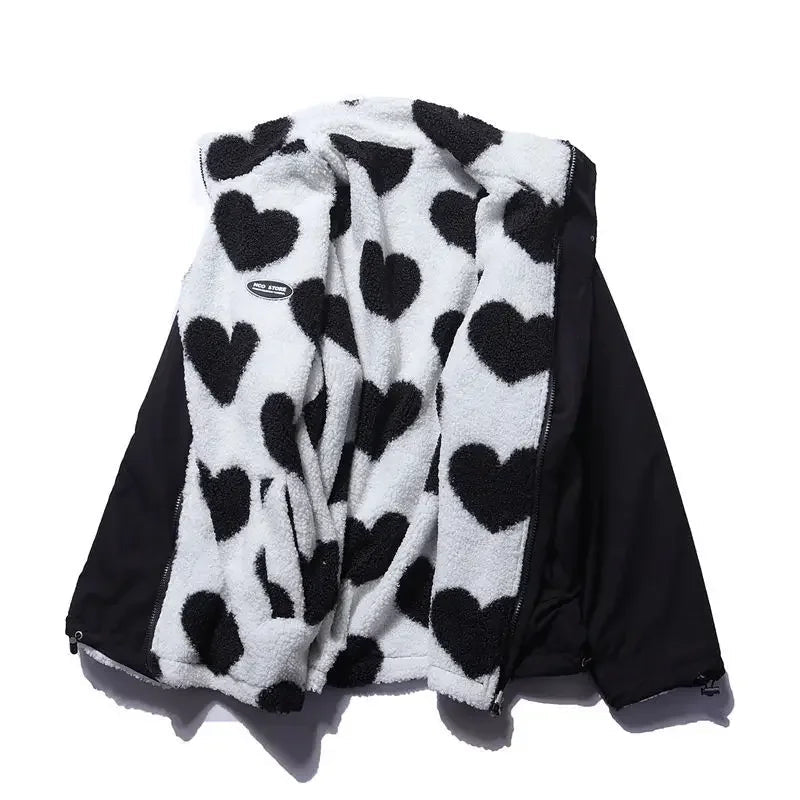 Claudia | Chaqueta Polar con Estampado de Corazones para Mujer 3