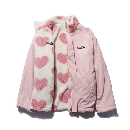 Claudia | Chaqueta Polar con Estampado de Corazones para Mujer 4
