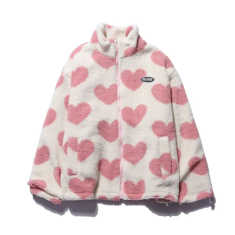 Claudia | Chaqueta Polar con Estampado de Corazones para Mujer 5