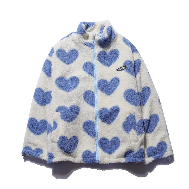 Claudia | Chaqueta Polar con Estampado de Corazones para Mujer 8