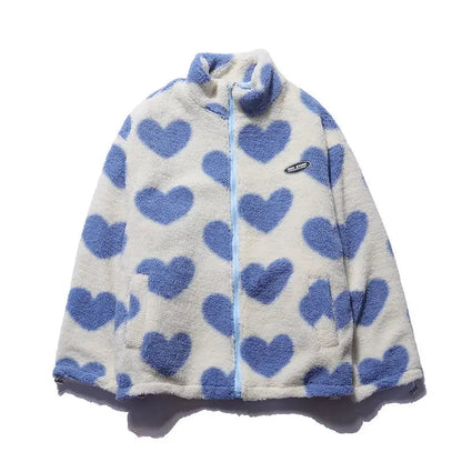 Claudia | Chaqueta Polar con Estampado de Corazones para Mujer 8