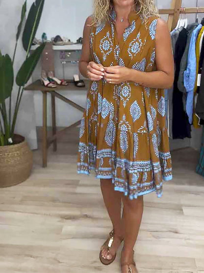 Claudia | Minivestido Sin Mangas con Estampado Bohemio para Mujer 2