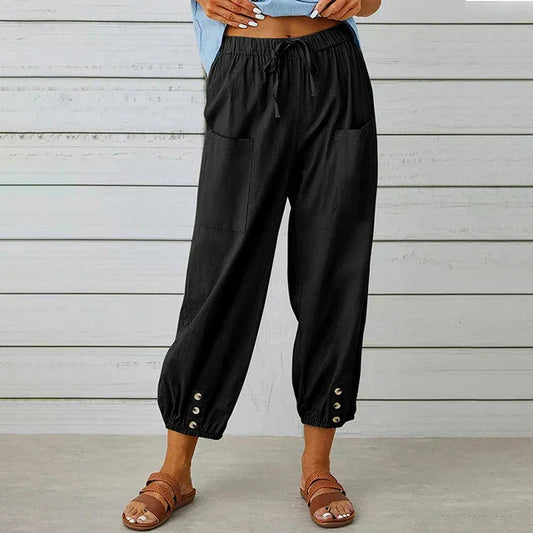 Claudia | Pantalones de Cintura Alta y Corte Relajado para Mujer 0
