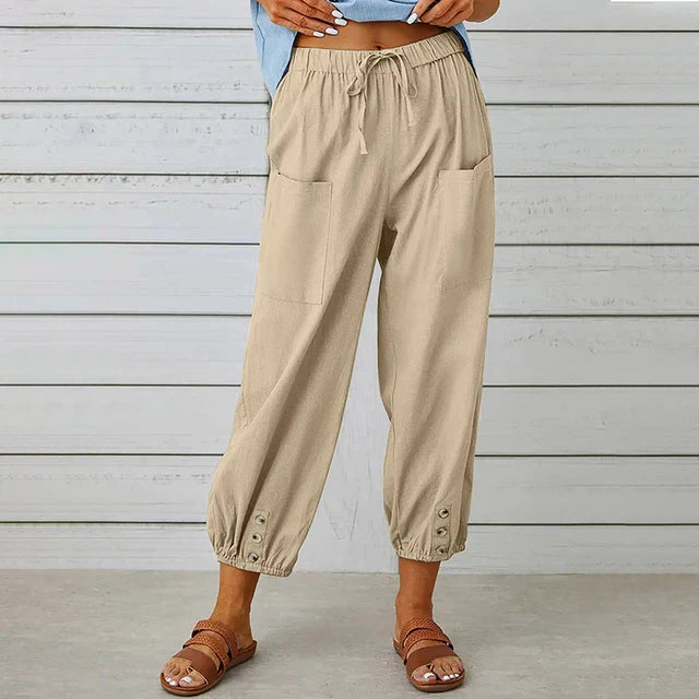Claudia | Pantalones de Cintura Alta y Corte Relajado para Mujer 4