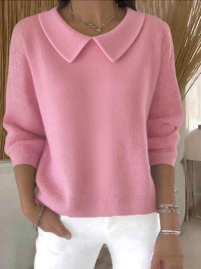 Claudia | Top de Punto con Cuello Peter Pan para Mujer Elegante 0