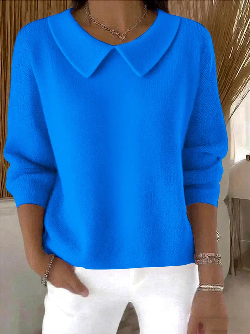 Claudia | Top de Punto con Cuello Peter Pan para Mujer Elegante 1