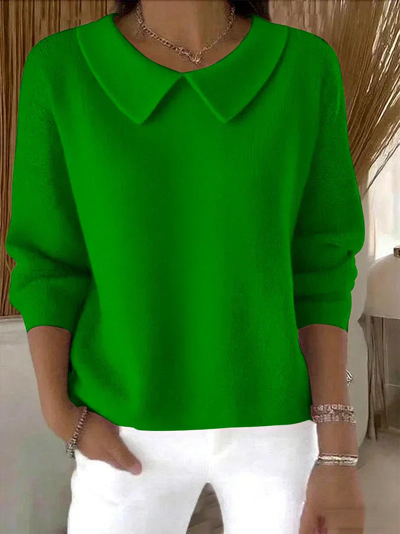 Claudia | Top de Punto con Cuello Peter Pan para Mujer Elegante 3