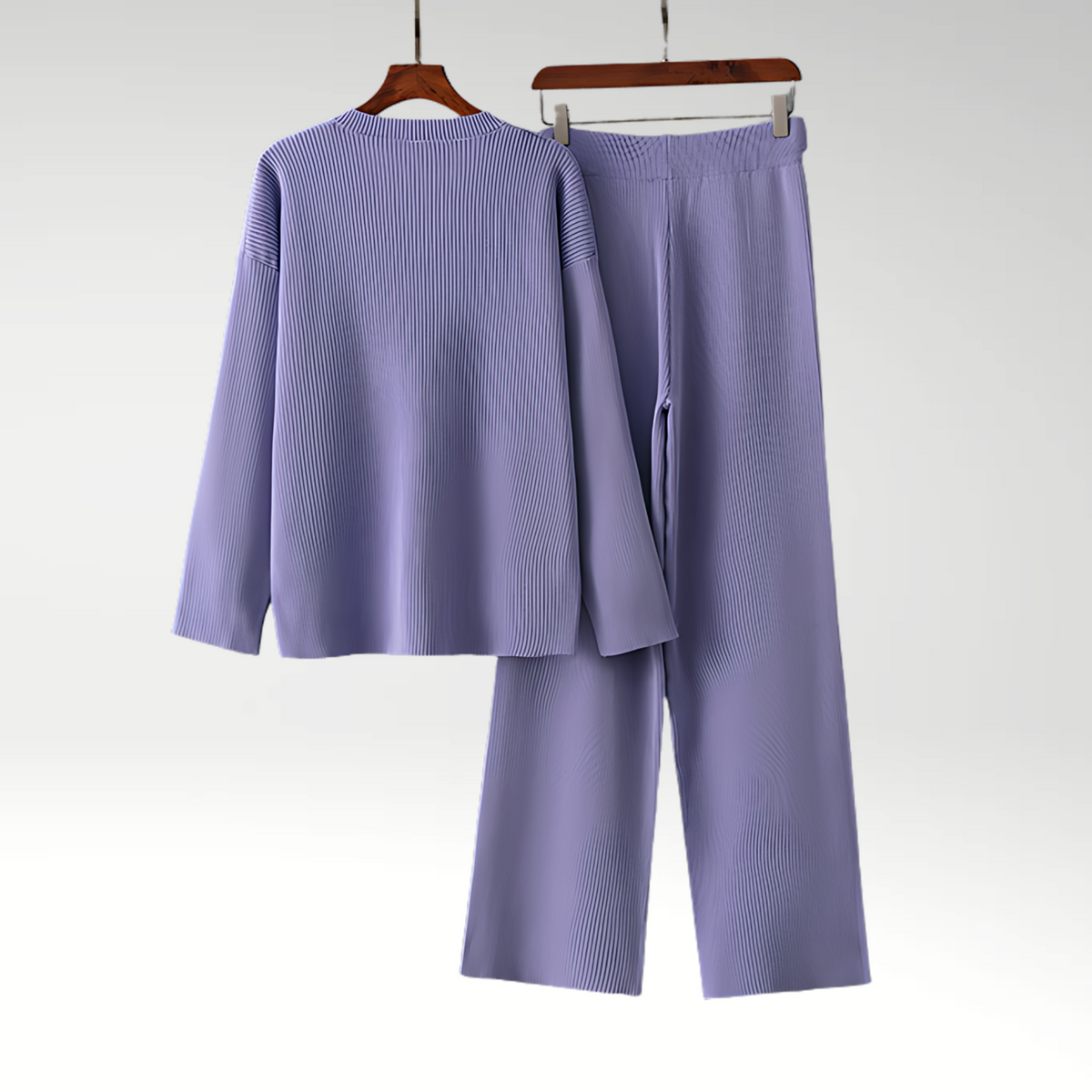 Conjunto Lounge | Top Texturizado con Cuello Abotonado y Pantalones Anchos | Comodidad y Estilo para el Hogar 4