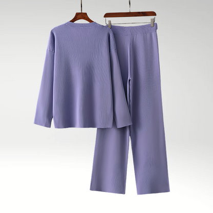 Conjunto Lounge | Top Texturizado con Cuello Abotonado y Pantalones Anchos | Comodidad y Estilo para el Hogar 4