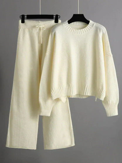 Conjunto Punto Mujer | Suéter de Manga Larga y Pantalones Anchos | Comodidad y Estilo para Días Fríos 2