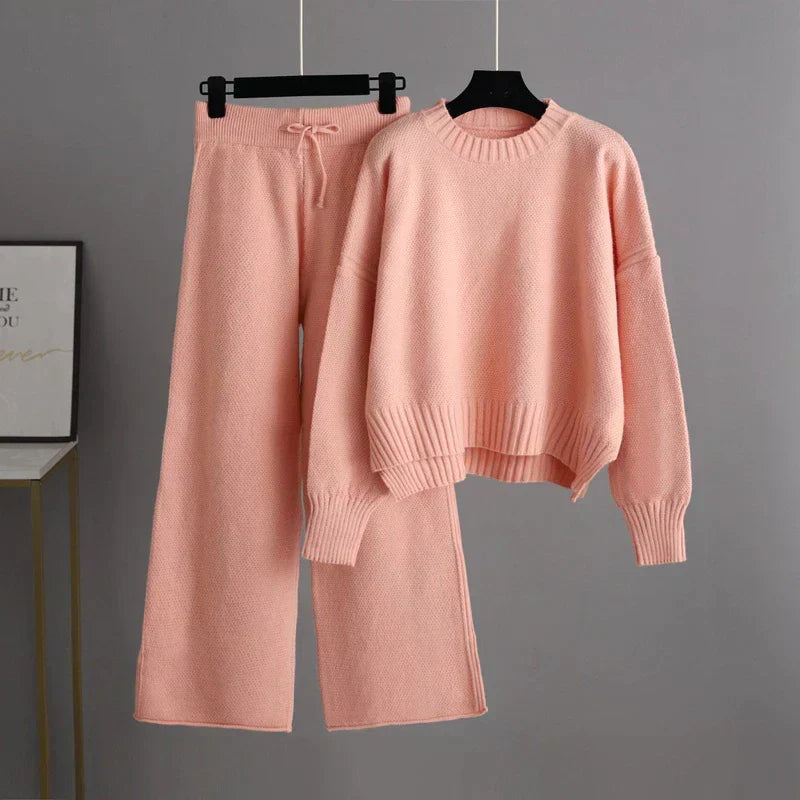 Conjunto Punto Mujer | Suéter de Manga Larga y Pantalones Anchos | Comodidad y Estilo para Días Fríos 5