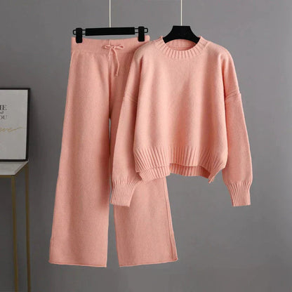 Conjunto Punto Mujer | Suéter de Manga Larga y Pantalones Anchos | Comodidad y Estilo para Días Fríos 5