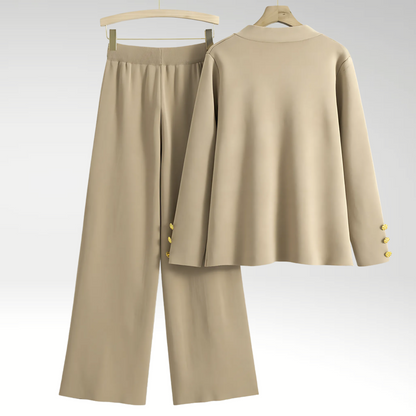 Conjunto de Salón | Top con Cuello en V y Botones con Pantalones Relajados | Estilo Cómodo para Uso Diario 5