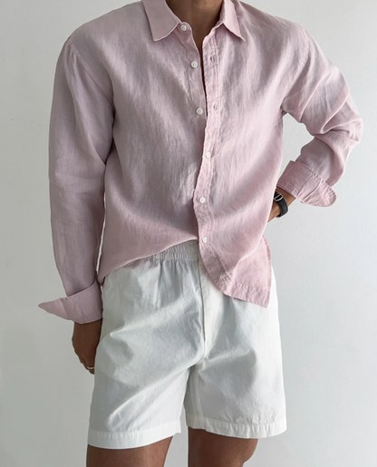 Diego | Camisa Blanca de Hombre de Manga Larga con Ajuste Relajado y Estilo Atemporal 0