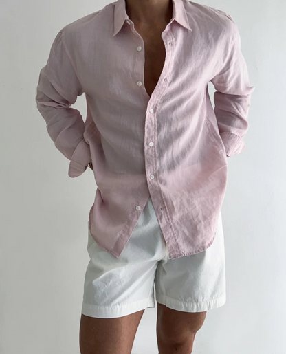 Diego | Camisa Blanca de Hombre de Manga Larga con Ajuste Relajado y Estilo Atemporal 1
