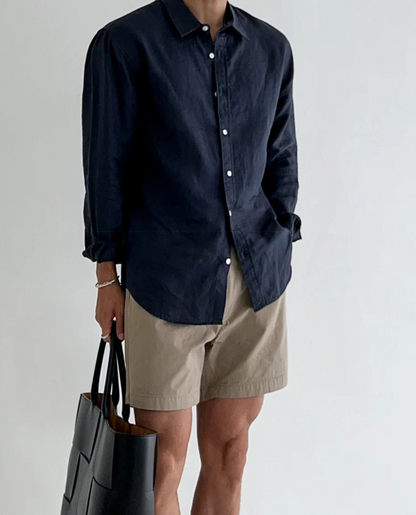 Diego | Camisa Blanca de Hombre de Manga Larga con Ajuste Relajado y Estilo Atemporal 3