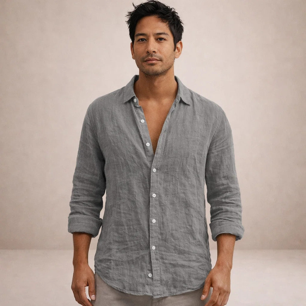 Diego | Camisa de Lino para Hombre con Diseño Aireado y Versátil 1