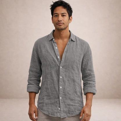 Diego | Camisa de Lino para Hombre con Diseño Aireado y Versátil 1