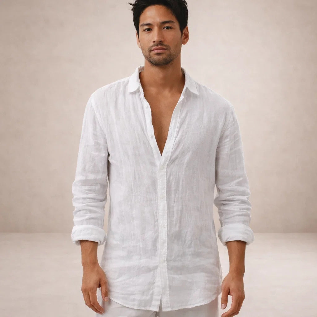 Diego | Camisa de Lino para Hombre con Diseño Aireado y Versátil 3