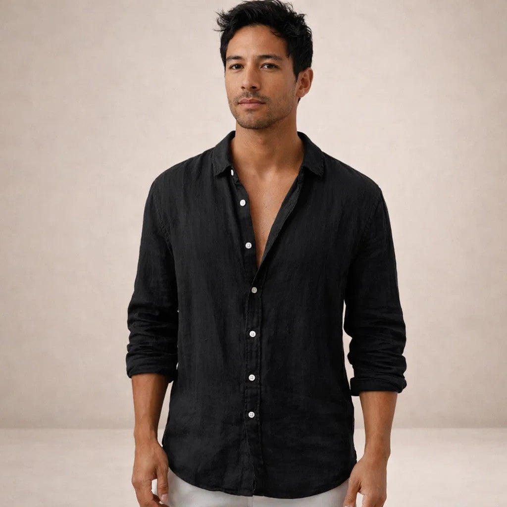 Diego | Camisa de Lino para Hombre con Diseño Aireado y Versátil 7