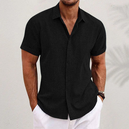 Diego | Camisa de Manga Corta de Algodón y Lino para Hombre 7