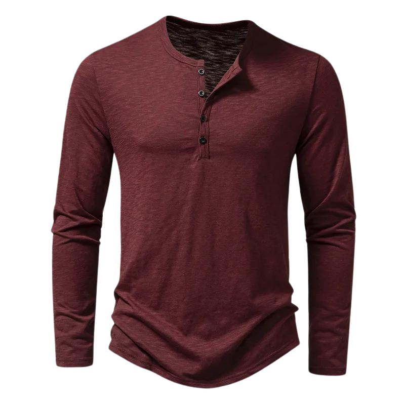 Diego | Camiseta de Manga Larga con Cuello Henley para Hombre 0
