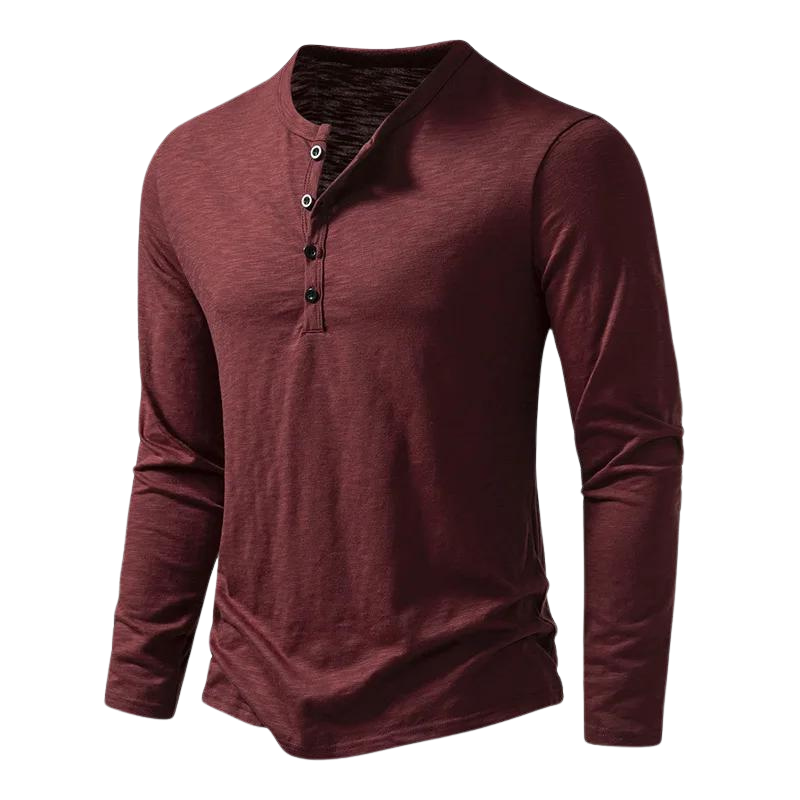 Diego | Camiseta de Manga Larga con Cuello Henley para Hombre 1