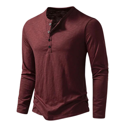 Diego | Camiseta de Manga Larga con Cuello Henley para Hombre 1