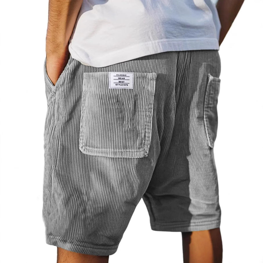 Diego | Pantalones Cortos de Canalé para Hombre con Bolsillos Prácticos 1