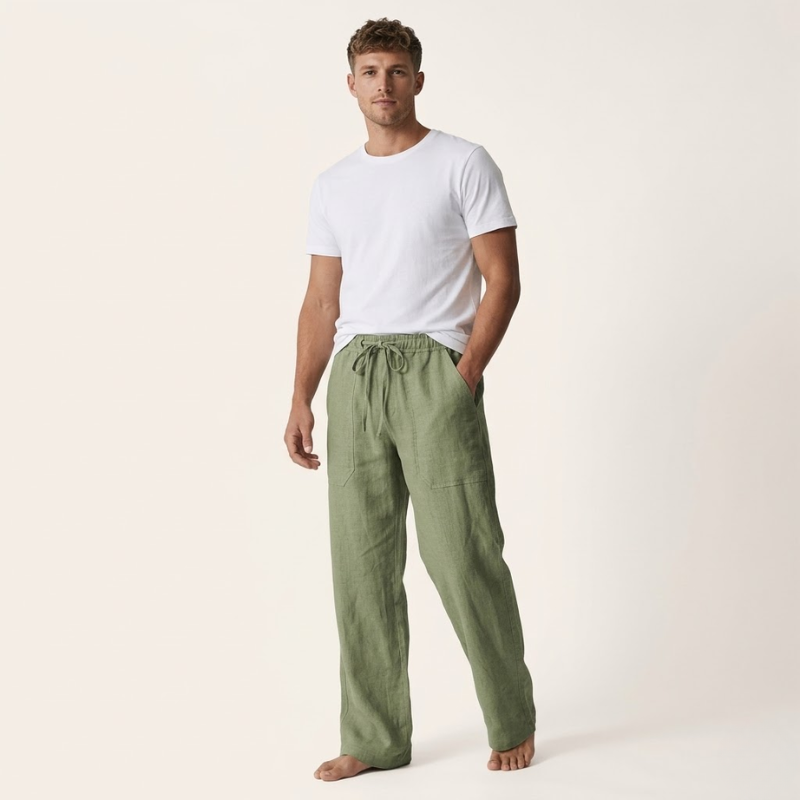 Diego | Pantalones de Lino para Hombre con Corte Recto para Verano 0