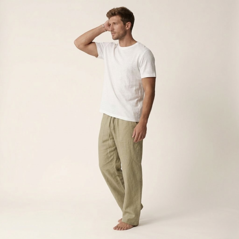 Diego | Pantalones de Lino para Hombre con Corte Recto para Verano 5