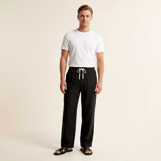 Diego | Pantalones de Lino para Hombre con Corte Relajado y Diseño Aireado 0