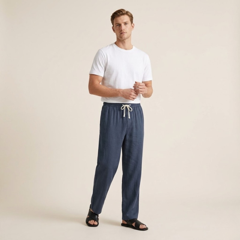 Diego | Pantalones de Lino para Hombre con Corte Relajado y Diseño Aireado 4