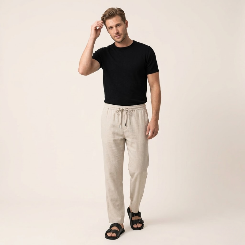 Diego | Pantalones de Lino para Hombre con Corte Relajado y Diseño Aireado 5