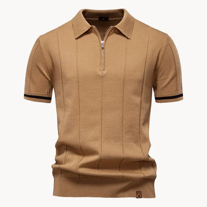 Diego | Polo Blanco Hombre de Manga Corta con Cremallera y Estilo Moderno 0