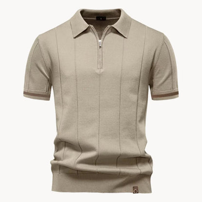 Diego | Polo Blanco Hombre de Manga Corta con Cremallera y Estilo Moderno 14