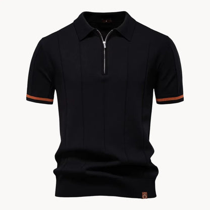 Diego | Polo Blanco Hombre de Manga Corta con Cremallera y Estilo Moderno 16