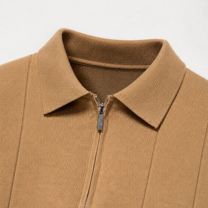Diego | Polo Blanco Hombre de Manga Corta con Cremallera y Estilo Moderno 4