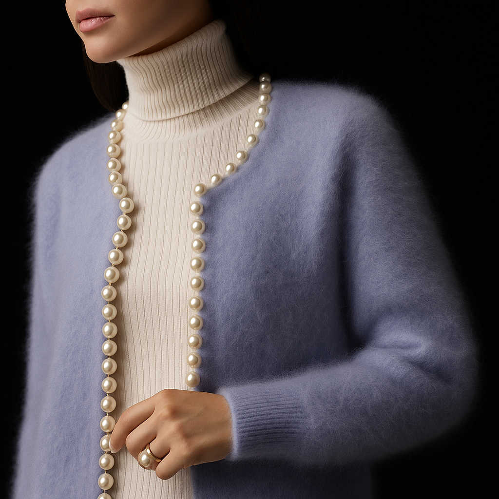 Elegante Cárdigan Abierto de Punto Suave con Detalle de Perlas | Prenda Versátil para Estilos Casual y Elevados 5