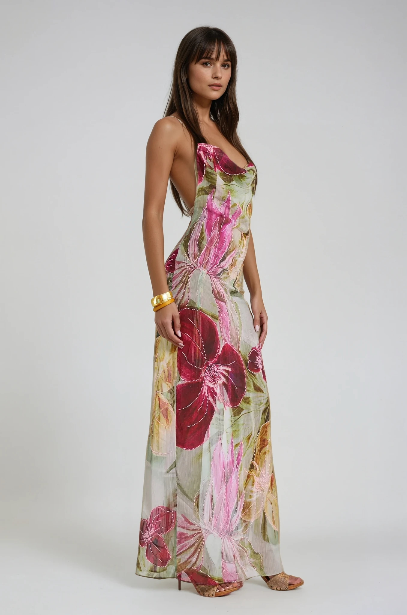 Emmarie | Vestido Maxi Floral con Detalles Elegantes para Mujer 0
