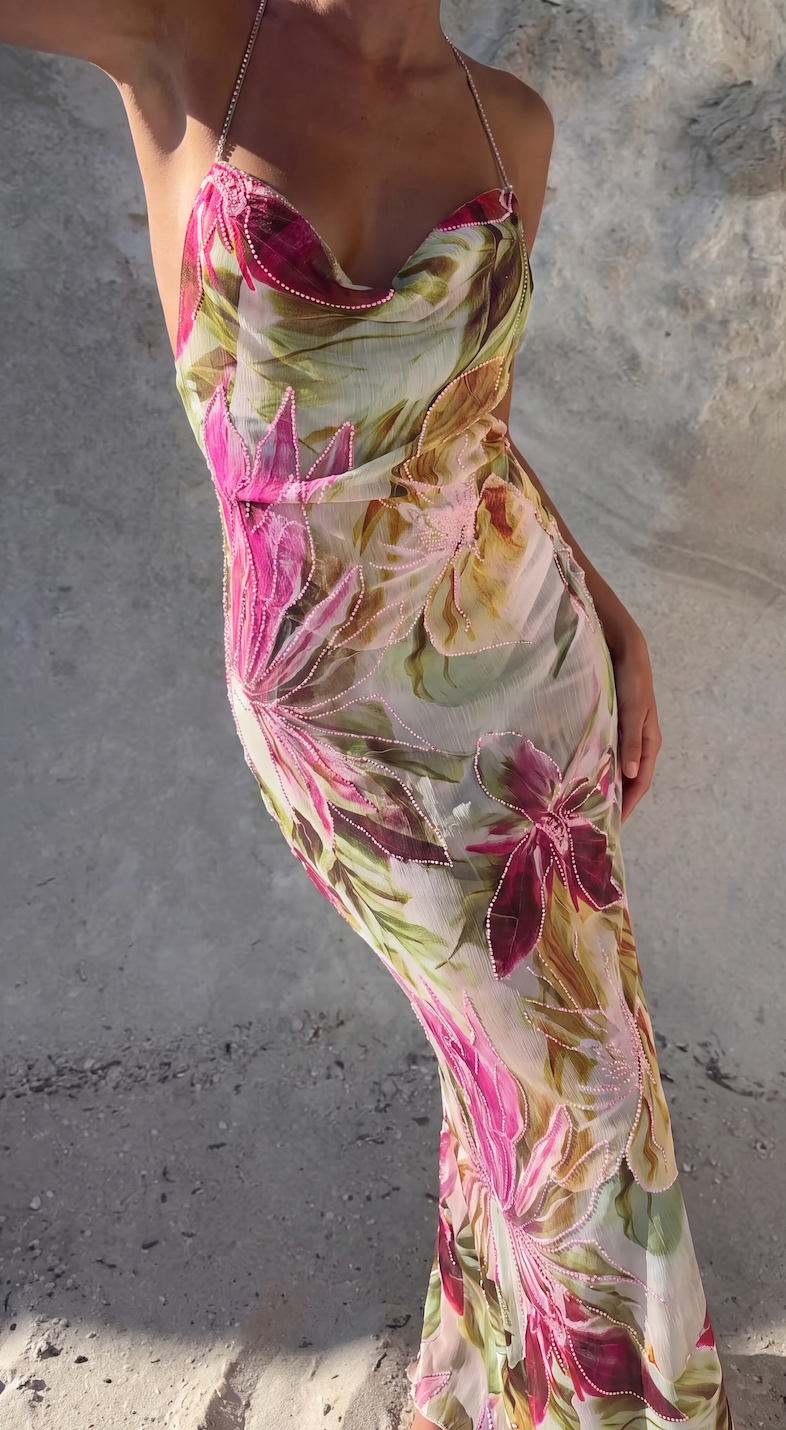 Emmarie | Vestido Maxi Floral con Detalles Elegantes para Mujer 6