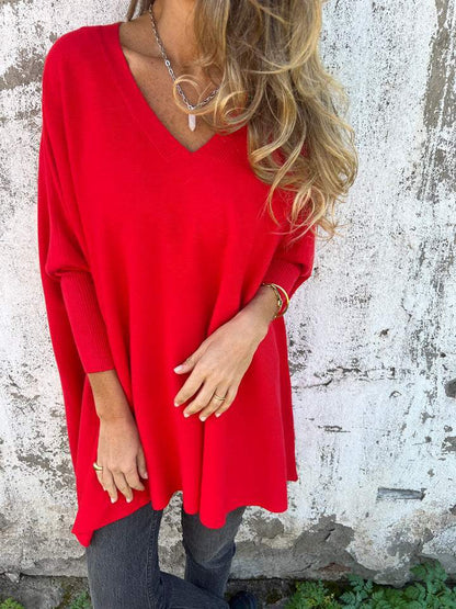 Estilo Moderno | Top de Punto Relajado con Escote en V y Manga Larga | Comodidad y Versatilidad para el Uso Diario 5