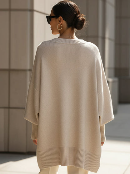 Estilo Poncho | Jersey de Punto Extragrande con Escote Amplio | Comodidad y Versatilidad para Cualquier Ocasión 3