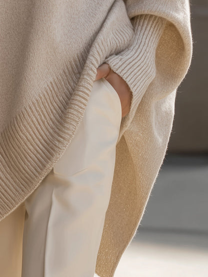 Estilo Poncho | Jersey de Punto Extragrande con Escote Amplio | Comodidad y Versatilidad para Cualquier Ocasión 4