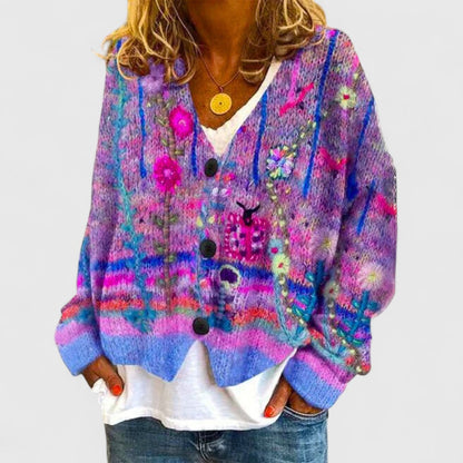 Isabel | Cárdigan de Punto Floral para Mujer con Cuello en V 4