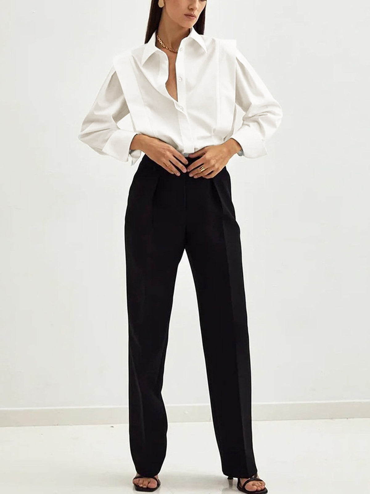 Isabel | Elegante Clásica Blusa de Algodón de Manga Larga 2