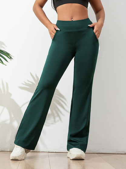 Isabel | Pantalones Yoga Mujer Acampanados con Cintura Alta y Bolsillos 1